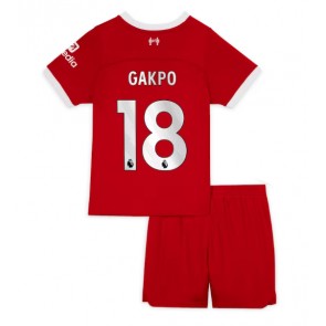 Maillot de foot Liverpool Cody Gakpo #18 Domicile enfant 2023-24 Manches Courte (+ pantalon court)